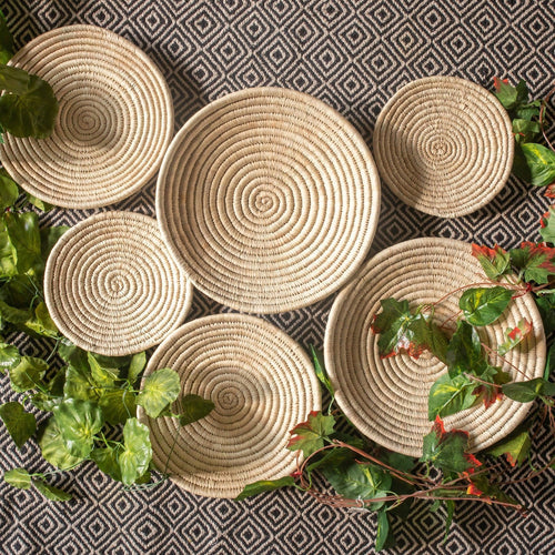 Assorted Plain Beige Sabai Baskets Combo-Sabai baskets-House of Ekam