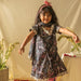Black Floral Gota Girl Suit Set with Dupatta and Potli-Kidswear-House of Ekam