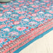 Blue & Red Gulnaar Handblockprinted Table Cloth-Table Runners-House of Ekam
