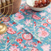 Blue & Red Gulnaar Handblockprinted Table Cloth-Table Runners-House of Ekam