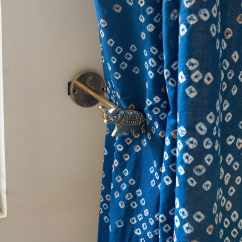 Elephant Brass Curtain Hold Backs set of 2-Tie Backs-House of Ekam