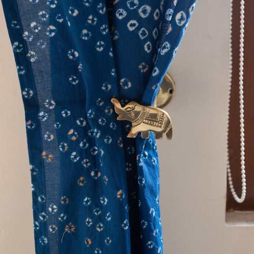 Elephant Brass Curtain Hold Backs set of 2-Tie Backs-House of Ekam