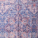 Firouz Blue Screen Printed Cotton Rug-Rug-House of Ekam