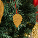 Gold Metal Beaten Leaf Christmas Ornament Set Of 2-Ornaments-House of Ekam