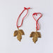 Gold Metal Maple Leaf Christmas Ornament Set Of 2-Ornaments-House of Ekam