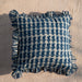 Indigo Paisley Ruffle Blockprint Cushion Cover-Cushion Covers-House of Ekam