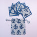 Indigo Twig Fabric Coaster Set of 6-Coasters-House of Ekam