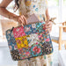 Multi Color Blockprinted Patchwork Laptop Sleeve-Laptop Sleeves-House of Ekam