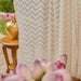 Off-White Chevron Banarsi Curtain-Curtains-House of Ekam