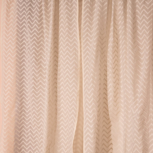 Off-White Chevron Banarsi Curtain-Curtains-House of Ekam