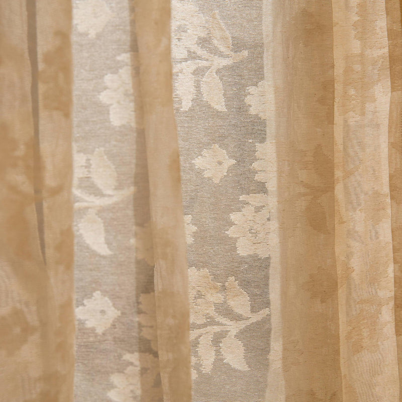 Off-White Floral Banarsi Curtain-Curtains-House of Ekam