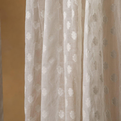 Off-White Floral Buta Banarsi Curtain-Curtains-House of Ekam