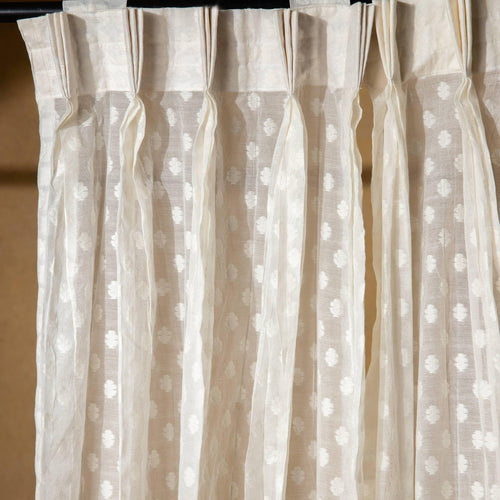 Off-White Floral Buta Banarsi Curtain-Curtains-House of Ekam