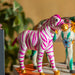 Pink Stripe Zebra Paper Mache Art-paper mache-House of Ekam