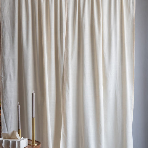 Plain Off White Khadi Handwoven Curtain-Curtains-House of Ekam