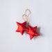 Red And Green Satin Mini Star Christmas Ornament Set of 2-Ornaments-House of Ekam
