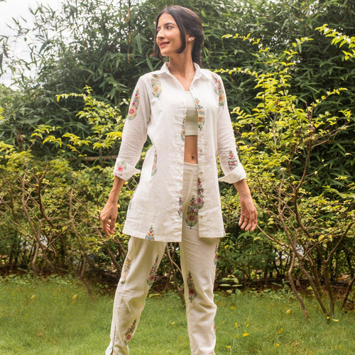 Saanjh Multi Cypress Co-ord Set-Coord sets-House of Ekam