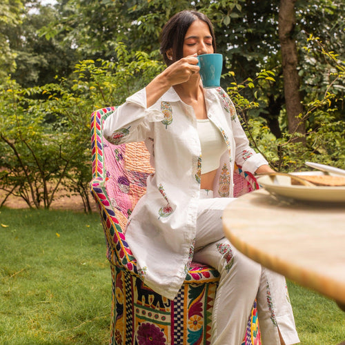 Saanjh Multi Cypress Co-ord Set-Coord sets-House of Ekam