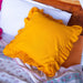Solid Yellow Ruffle Cushion Cover-Cushion Covers-House of Ekam