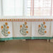 Yellow Floral Jaal Blockprinted Table Cloth-Table cloth-House of Ekam