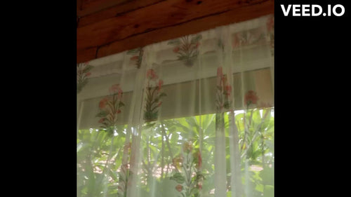 Chiffon Iris Hand Blockprinted Sheer Curtain
