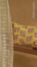 Yellow Kentish Rose Blockprinted Cushion Cover