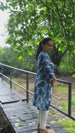Indigo Chevron Tie Dye Front Open Shrug