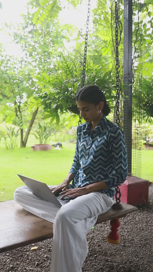 Sukoon Indigo Chevron Shirt