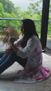 White And Pink Tie Dye Front Open Shrug