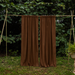 Solid Brown Cotton Slub Curtain