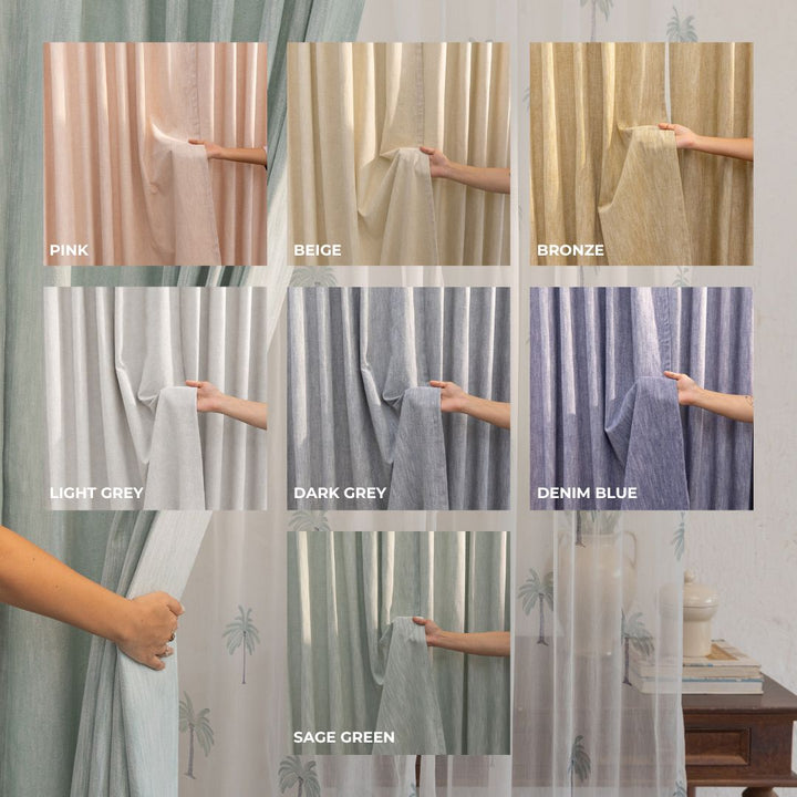 Bronze Cotton Slub Chambray 80% Blackout Curtain