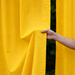 Solid Yellow Cotton Slub Curtain