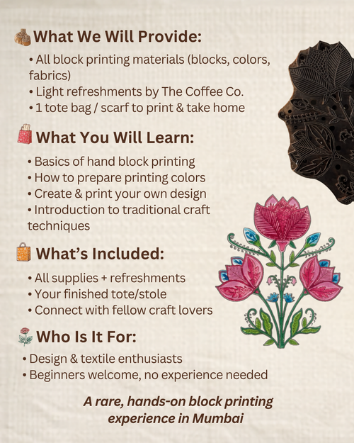 Blockprinting Workshop - Mumbai - April 12, 2026