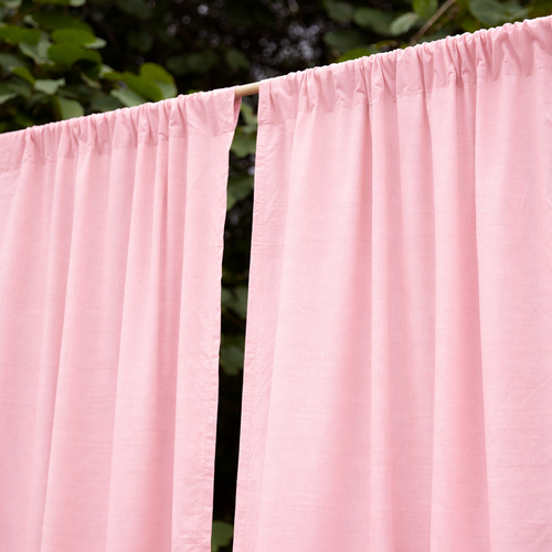Solid Light Pink Cotton Slub Curtain