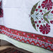 Aafreen Red Poppy Blockprint Handstitch Pique Double Bed Quilt Set-Quilt sets-House of Ekam