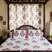 Aafreen Red Poppy Blockprint Handstitch Pique Double Bed Quilt Set-Quilt sets-House of Ekam