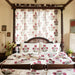 Aafreen Red Poppy Blockprint Handstitch Pique Double Bed Quilt Set-Quilt sets-House of Ekam