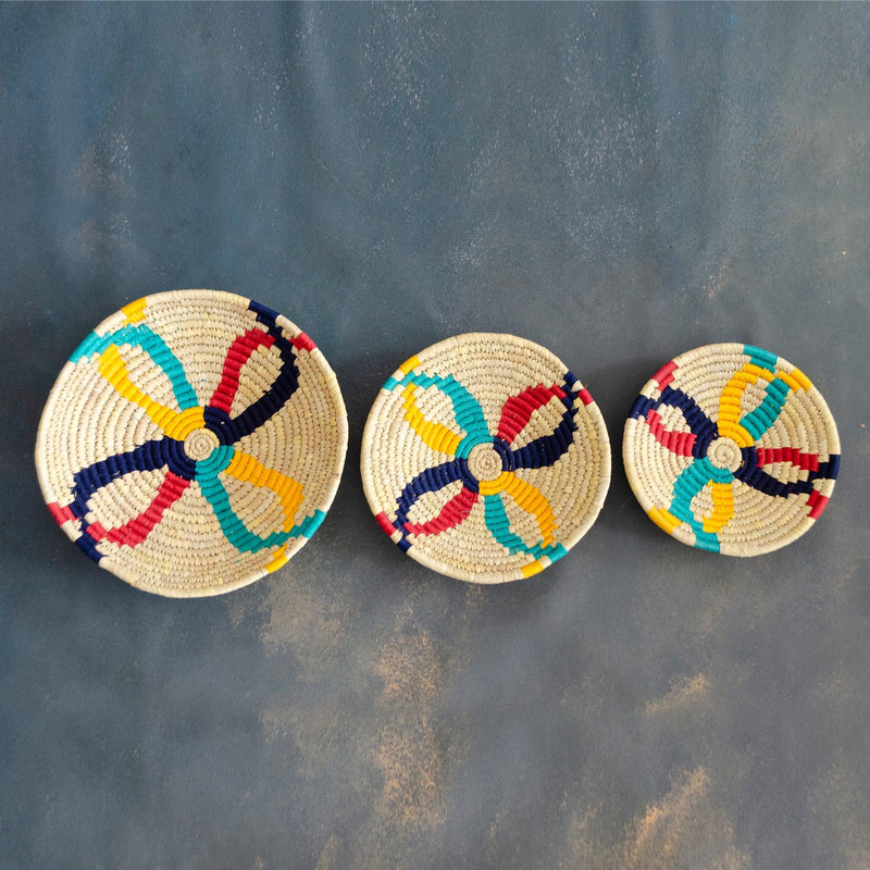Abstract Multicolor Art Lines Handwoven Sabai Grass Basket-Sabai baskets-House of Ekam