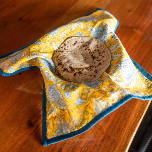Assorted Colorful Blockprint Dinner Cum Roti Napkins-Napkins-House of Ekam