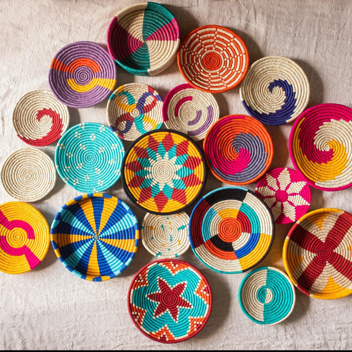 Assorted Sabai Handwoven Grass Baskets- Combo F-Sabai baskets-House of Ekam