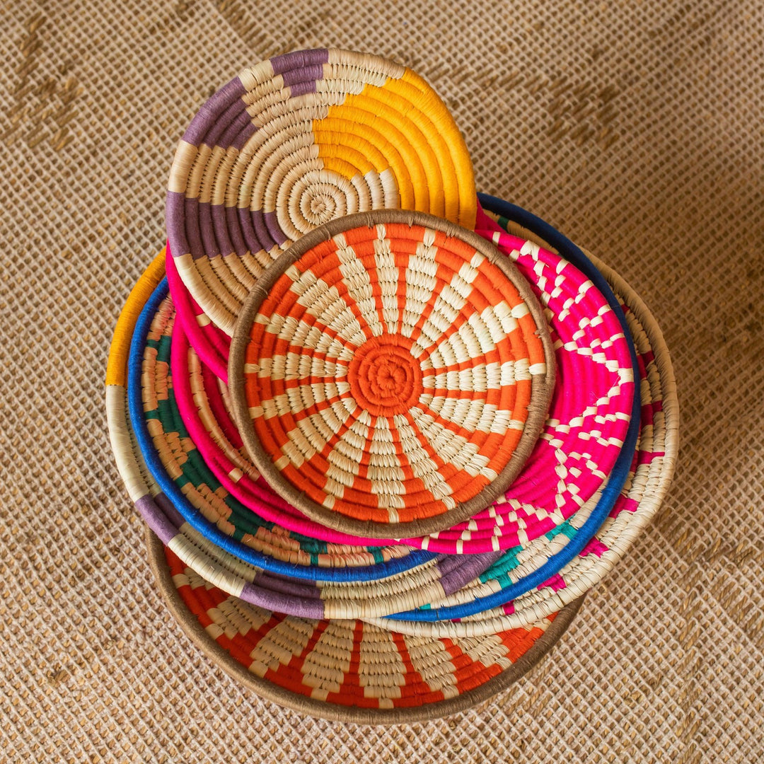 Assorted Sabai Handwoven Grass Baskets- Combo G-Sabai baskets-House of Ekam