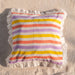 Assorted Set of 3 Peach Stripe Ruffle Cushion Covers-Cushion Covers-House of Ekam