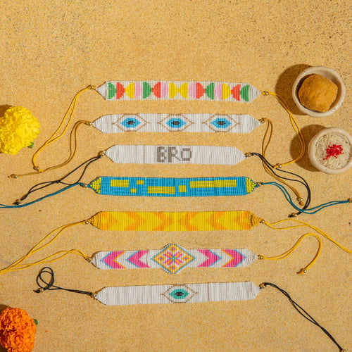 Assorted Set of Beadwork Rakhis-Rakhis-House of Ekam