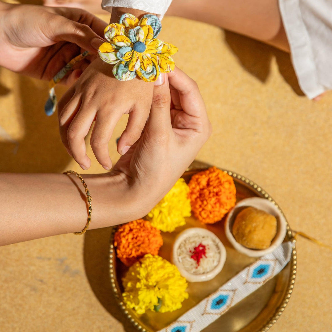 Assorted Set of Fabric Rakhis Combo B-Rakhis-House of Ekam