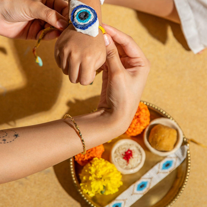 Assorted Set of Fabric Rakhis Combo B-Rakhis-House of Ekam