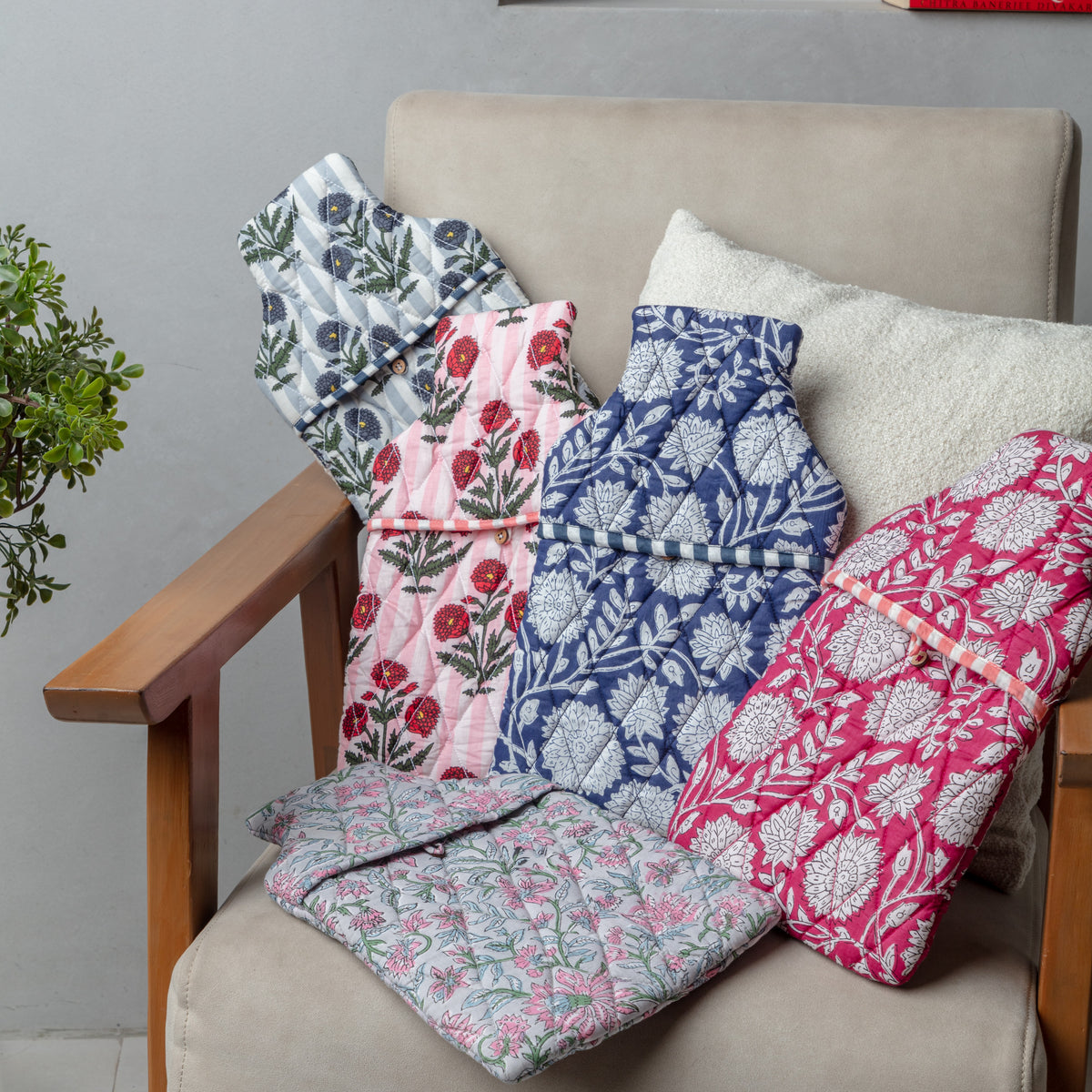 Assorted Set of Hot Water Bags-Hot Water Bag Cover-House of Ekam