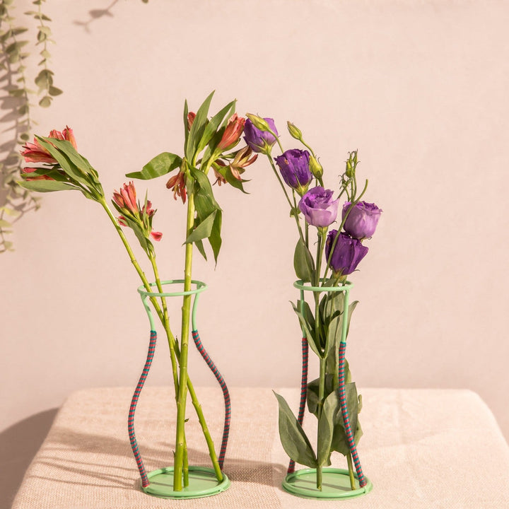 Assorted Silhouette Invisible Metal Line Vases-Vases-House of Ekam
