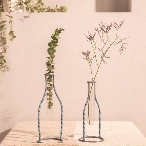 Assorted Silhouette Invisible Metal Line Vases-Vases-House of Ekam