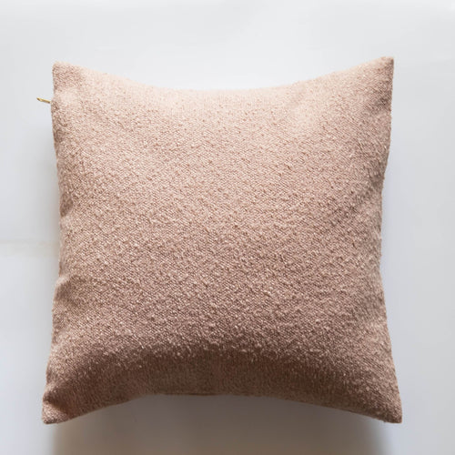 Baby Pink Boucle Cushion Cover-Cushion Covers-House of Ekam