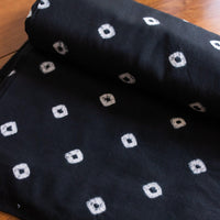 Black Bandhani Tie Dye Cotton Fabric-fabric-House of Ekam